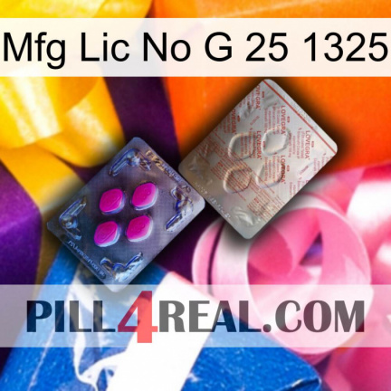 Mfg Lic No G 25 1325 38